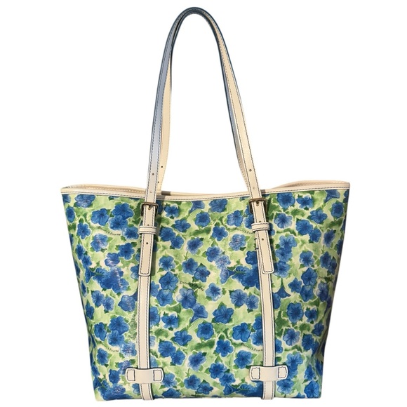 Dooney & Bourke Petunia Blue Floral Tote Bag - Picture 2 of 8